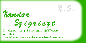 nandor szigriszt business card